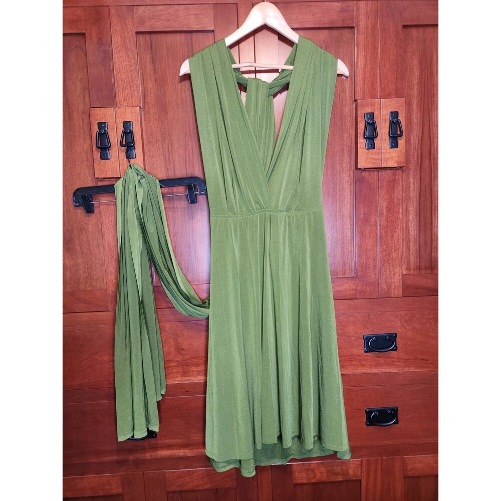 Mossimo Supply Co Green Multi-Wear Wrap Midi Dress Women's Size Large NIP!